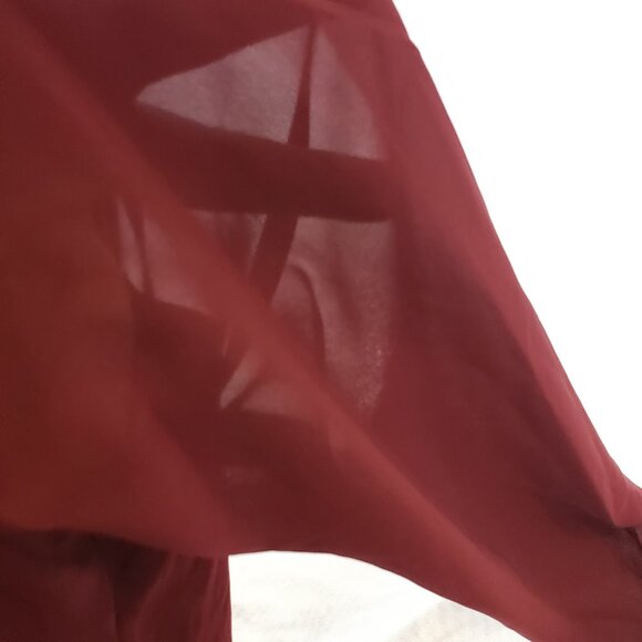 Fiorra Maroon Poly Crepe Straight Kurta With Gold Trim Accent on Front Large - Picture 3 of 9